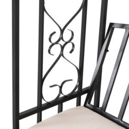 Outsunny Garden Arbor Arch Metal Bench Padded Seat Outdoor Decoration Patio - thumbnail 6
