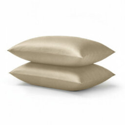 Aspire Homeware Bed Pillowcase Pair -Soft Breathable Envelop Bedding Beige Pillow Covers, Plain Dyed Pillowcase Set, 50 X 75 Cm