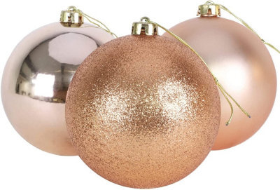 Shatchi 60mm/18Pcs Christmas Baubles Shatterproof Rose Gold,tree Decorations - image 1