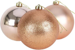 Shatchi 60mm/18Pcs Christmas Baubles Shatterproof Rose Gold,tree Decorations - thumbnail 1