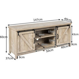 Modern Tv Cabinet Wooden Media Storage Shelves Organizer Stand For 60 Inch Tv - thumbnail 2