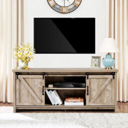 Modern Tv Cabinet Wooden Media Storage Shelves Organizer Stand For 60 Inch Tv - thumbnail 3