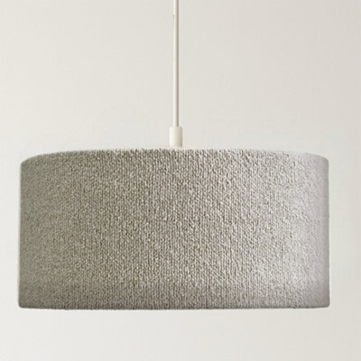 CGC Lighting Cgc Petra 45Cm Large Grey Boucle Ceiling Or Table Lamp Shade - image 1