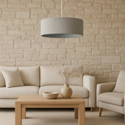 CGC Lighting Cgc Petra 45Cm Large Grey Boucle Ceiling Or Table Lamp Shade - thumbnail 2