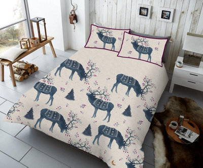 Smart Living Super Soft Cozy Easy Care  Printed Polycotton Christmas Duvet Cover With Pillowcases