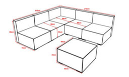 Furniture One Rattan Effect Mix Brown Rattan 5 Seat Corner Sofa Set No Assembly & Aluminium Frame - thumbnail 2
