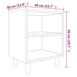Berkfield Bed Cabinet With Solid Wood Legs Smoked Oak 40X30X50 Cm - thumbnail 6
