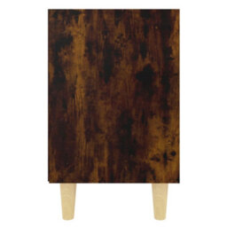 Berkfield Bed Cabinet With Solid Wood Legs Smoked Oak 40X30X50 Cm - thumbnail 5