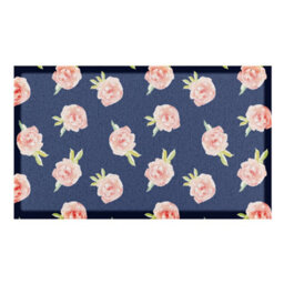 Native Natural Navy Pink Roses Indoor & Outdoor Doormat - 70X40Cm - thumbnail 2