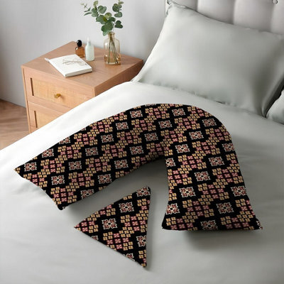 ARLinens Printed V Shaped Pillowcase Polycotton Orthopedic Back&neck Suport V Cover 74X34Cm