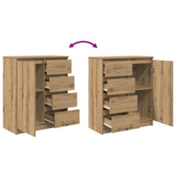 Walplus Sideboard With Drawers Artisan Oak 71X35X84 Cm Engineered Wood - thumbnail 9