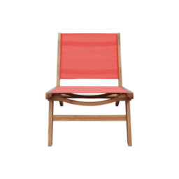 Sweeek - Set Of 2 Easy Chairs Acacia Wood And Textilene Terracotta - Madera - thumbnail 6