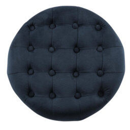 Luxury Living Cambridge Tufted Round Storage Ottoman - Dark Navy - thumbnail 7
