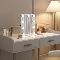 Hollywood Vanity Makeup Mirror, 9 Led Bulbs, 3 Colour Modes, Touch Control, 360 Rotating Stand, 25X30Cm, White - thumbnail 9
