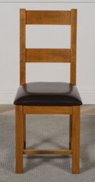 That's Furniture Lincoln Dark Solid Oak Dining Chairs For Dining Room Or Kitchen - thumbnail 2