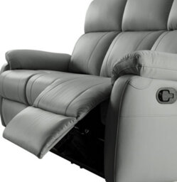 SC FURNITURE LIMITED Dark Grey Genuine Leather Reclining 3 Seater + 2 Reclining Armchairs - Aberino - thumbnail 3