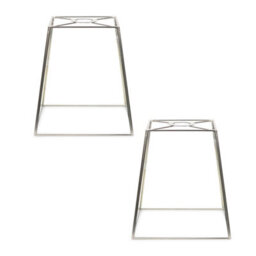 Valuelights Susie Pair Of - Chrome Metal And Clear Glass Lantern Easy Fit Ceiling Light Shade And Bulbs (D)18Cm