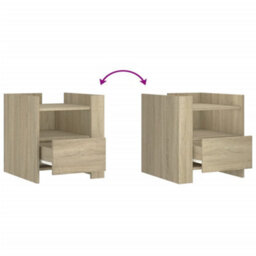 Berkfield Bedside Cabinet Sonoma Oak 45X50X50 Cm Engineered Wood - thumbnail 8