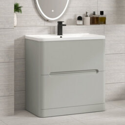 Royal Bathrooms Venice 700mm Dove Grey Floor Standing Vanity Unit 2 Door With Ceramic Basin - thumbnail 5