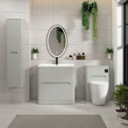Royal Bathrooms Venice 700mm Dove Grey Floor Standing Vanity Unit 2 Door With Ceramic Basin - thumbnail 3