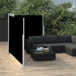 Walplus Retractable Side Awning Garden Sun Shade Canopy Gazebo For Back Door, Porch, Patio Black 100X600 Cm - thumbnail 1