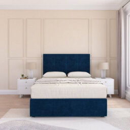 Sloomy Jasmine Navy Plush 6Ft Memory Foam Bed Set With 2 Drawers, Mattress & Headboard- Super King - thumbnail 3