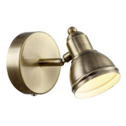Happy Homewares Modern Rechargeable Dimmable Spot Wall Light Fitting In Antique Brass - thumbnail 2