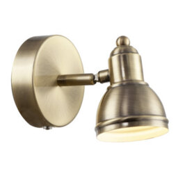 Happy Homewares Modern Rechargeable Dimmable Spot Wall Light Fitting In Antique Brass - thumbnail 3