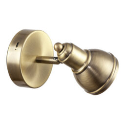 Happy Homewares Modern Rechargeable Dimmable Spot Wall Light Fitting In Antique Brass - thumbnail 4