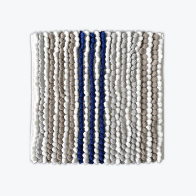 Allure Bath Fashions Striped Chunky Bobble Shower Mat - Navy - image 1