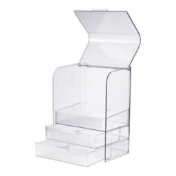 Living And Home Transparent 3-Tier Transparent Cosmetics Storage Organizer - thumbnail 3