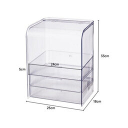 Living And Home Transparent 3-Tier Transparent Cosmetics Storage Organizer - thumbnail 4
