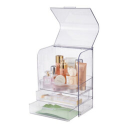 Living And Home Transparent 3-Tier Transparent Cosmetics Storage Organizer - thumbnail 2