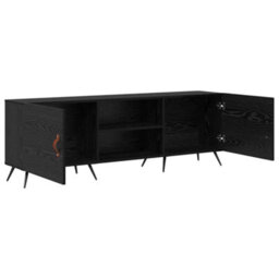 Berkfield Modern Tv Cabinet Black Oak 150 X 30 X 50 Cm Engineered Wood - thumbnail 5