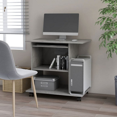 Vidaxl Computer Desk Concrete Grey 80X50X75 Cm Engineered Wood - image 1