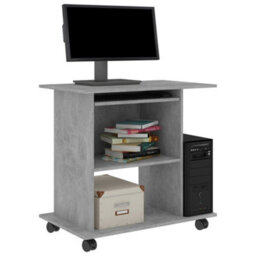 Vidaxl Computer Desk Concrete Grey 80X50X75 Cm Engineered Wood - thumbnail 3