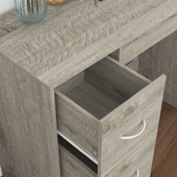Urbn-Living Urbnliving Height 79.5Cm 3 Drawer Wooden Bedroom Dressing Ash Grey Carcass And Ash Grey Drawers Computer Work Table Desk Jewellery - thumbnail 3