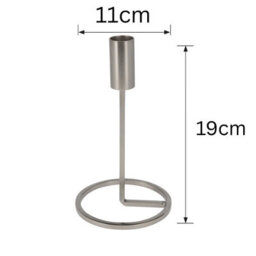 Urbn-Living Urbnliving Metal Candlestick Taper Silver Candle Holder Stand Home Décor Wedding Table Centrepiece - thumbnail 5