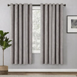 Bedlooms Mocha Linen Curtain 100% Blackout Thermal Insulated Eyelet Curtain (Pair) 66 X 54 Inches With Tie Back Two - thumbnail 1