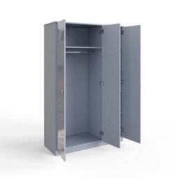 Fwstyle 3 Door Triple Mirrored Wardrobe Grey Gloss Scratch Resistant Bedroom Furniture - thumbnail 6