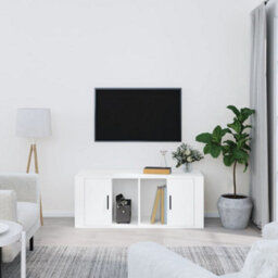 Berkfield Sturdy Tv Cabinet White 100X35X40 Cm Engineered Wood - thumbnail 2