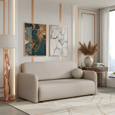 Viva Sun Iv Living Room Sofa Bed Sleeper Chair With Storage Compartment Metal Legs Chipboard 170X103X85Cm Beige - image 1
