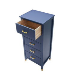 Cabinet Bits Palazzi 5 Drawer Narrow Chest Blue H116 W50 D40Cm - thumbnail 4
