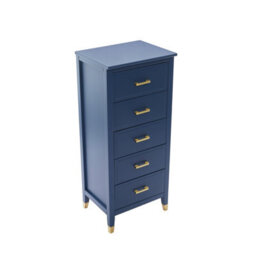 Cabinet Bits Palazzi 5 Drawer Narrow Chest Blue H116 W50 D40Cm - thumbnail 3