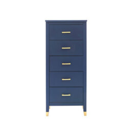 Cabinet Bits Palazzi 5 Drawer Narrow Chest Blue H116 W50 D40Cm - thumbnail 2