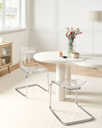 Beliani Set Of 2 Marshall Cantilever Dining Chairs, Transparent - thumbnail 2