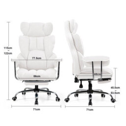 Comhoma Gaming Chair Heavy Duty Executive Office Chair With Footrest Big And Tall Adjustable High Back Computer Chairs White - thumbnail 7