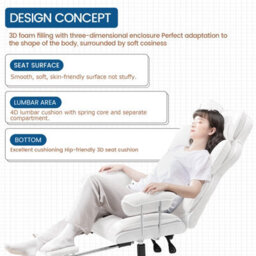 Comhoma Gaming Chair Heavy Duty Executive Office Chair With Footrest Big And Tall Adjustable High Back Computer Chairs White - thumbnail 6