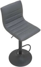 Lamboro Aldo Charcoal Grey Bar Stool - Swivel Gas Lift With Matt Black Footrest - thumbnail 6