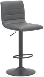 Lamboro Aldo Charcoal Grey Bar Stool - Swivel Gas Lift With Matt Black Footrest - thumbnail 1